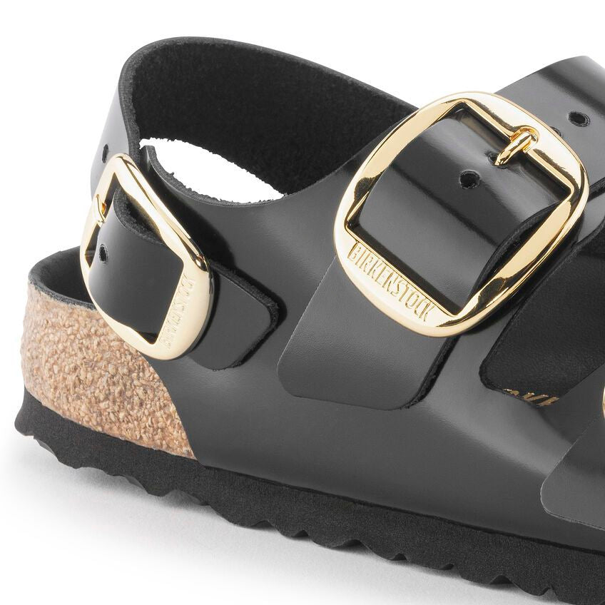 Sandalo Milano Big Buckle shine black Birkenstock 1024211 