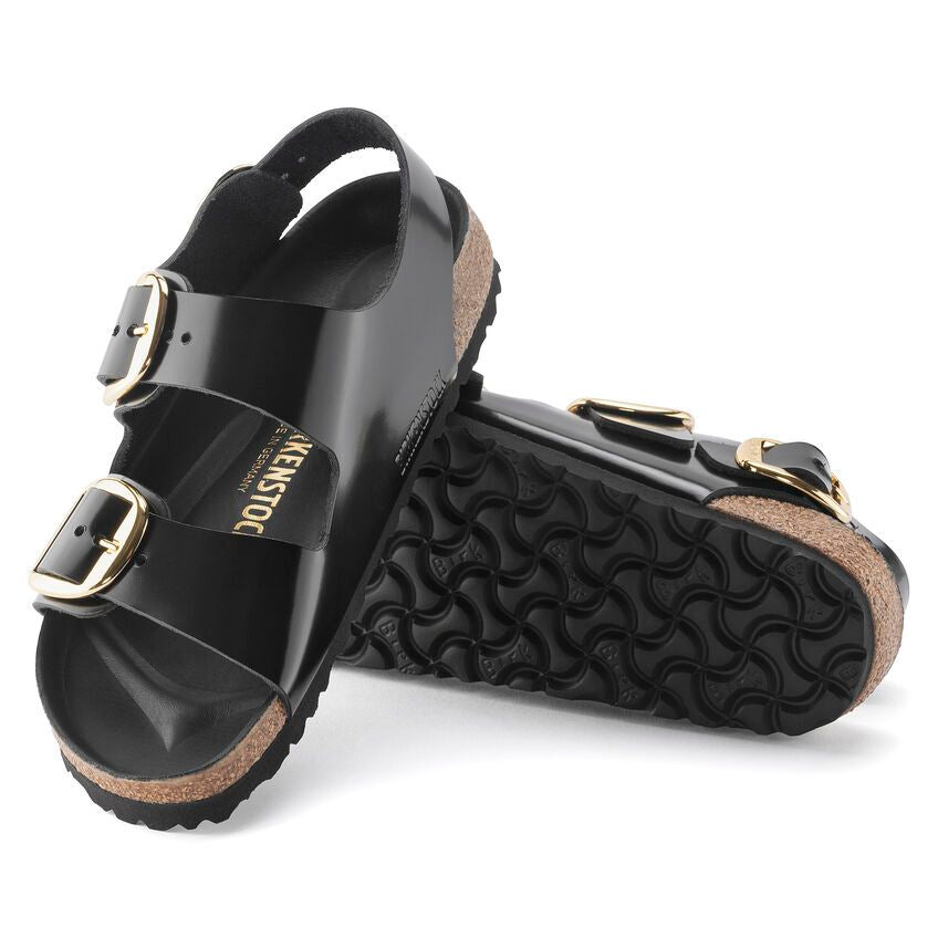 Sandalo Milano Big Buckle shine black Birkenstock 1024211 