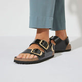 Sandalo Milano Big Buckle shine black Birkenstock 1024211 