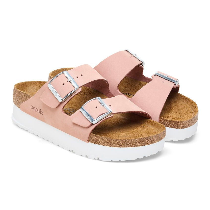 Ciabatta Arizona Papillio birkenstock pink nabuk leahter platform 