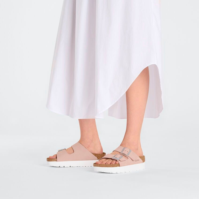 Ciabatta Arizona Papillio birkenstock pink nabuk leahter platform 