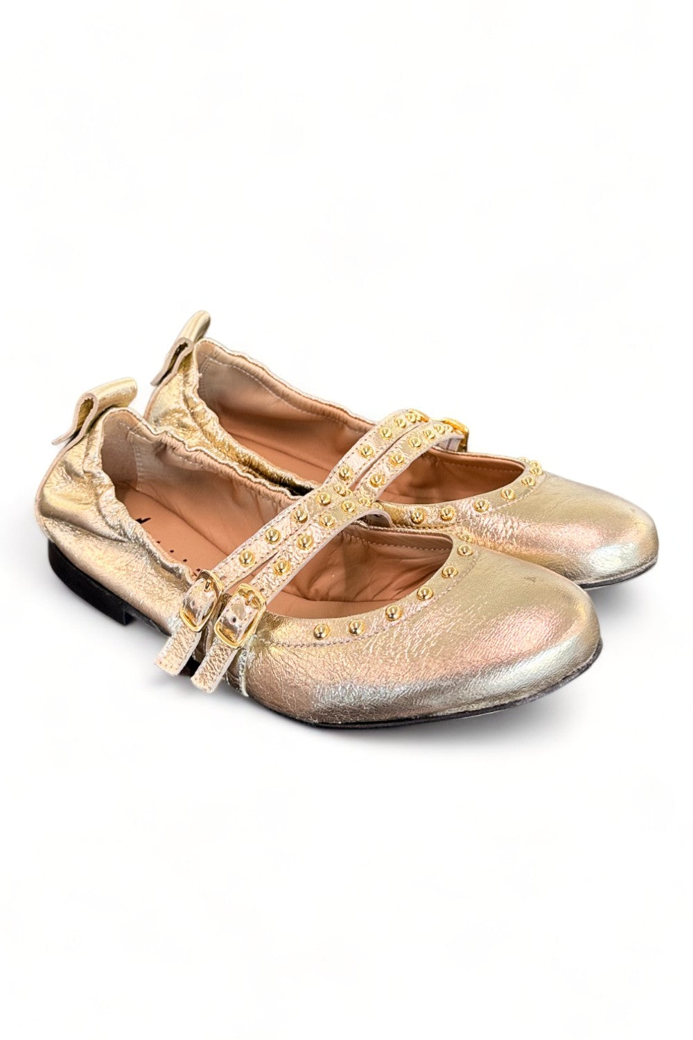 Ballerina cintini  pelle platino Dei Colli<BR/> 