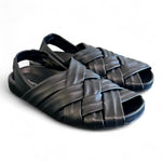 Sandalo flat intrecci nero Patrizia Bonfanti 