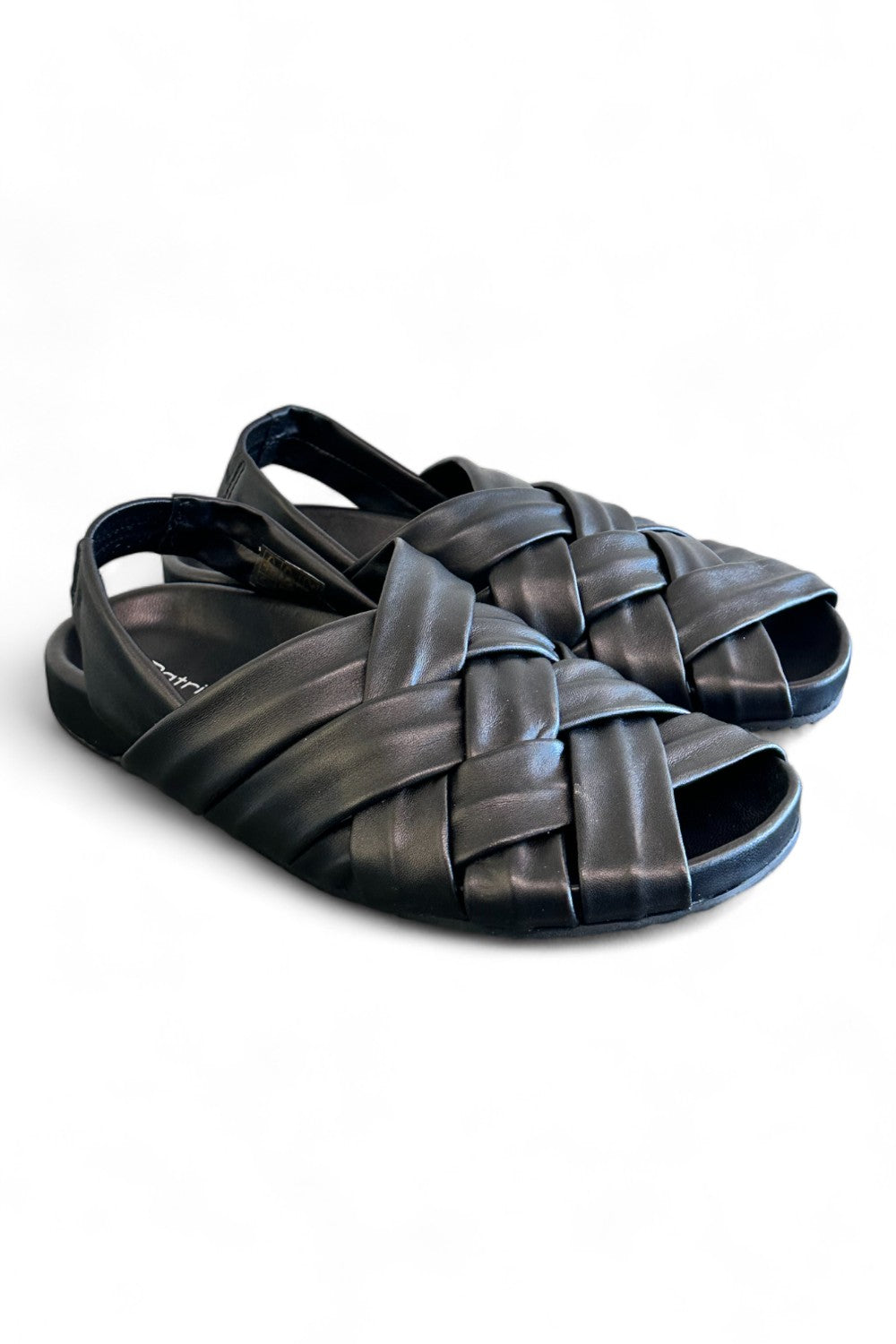 Sandalo flat intrecci nero Patrizia Bonfanti 