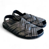 Sandalo flat intrecci nero Patrizia Bonfanti 