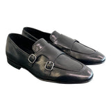 Mocassino fibbie pelle nera Pawelks<BR/> 