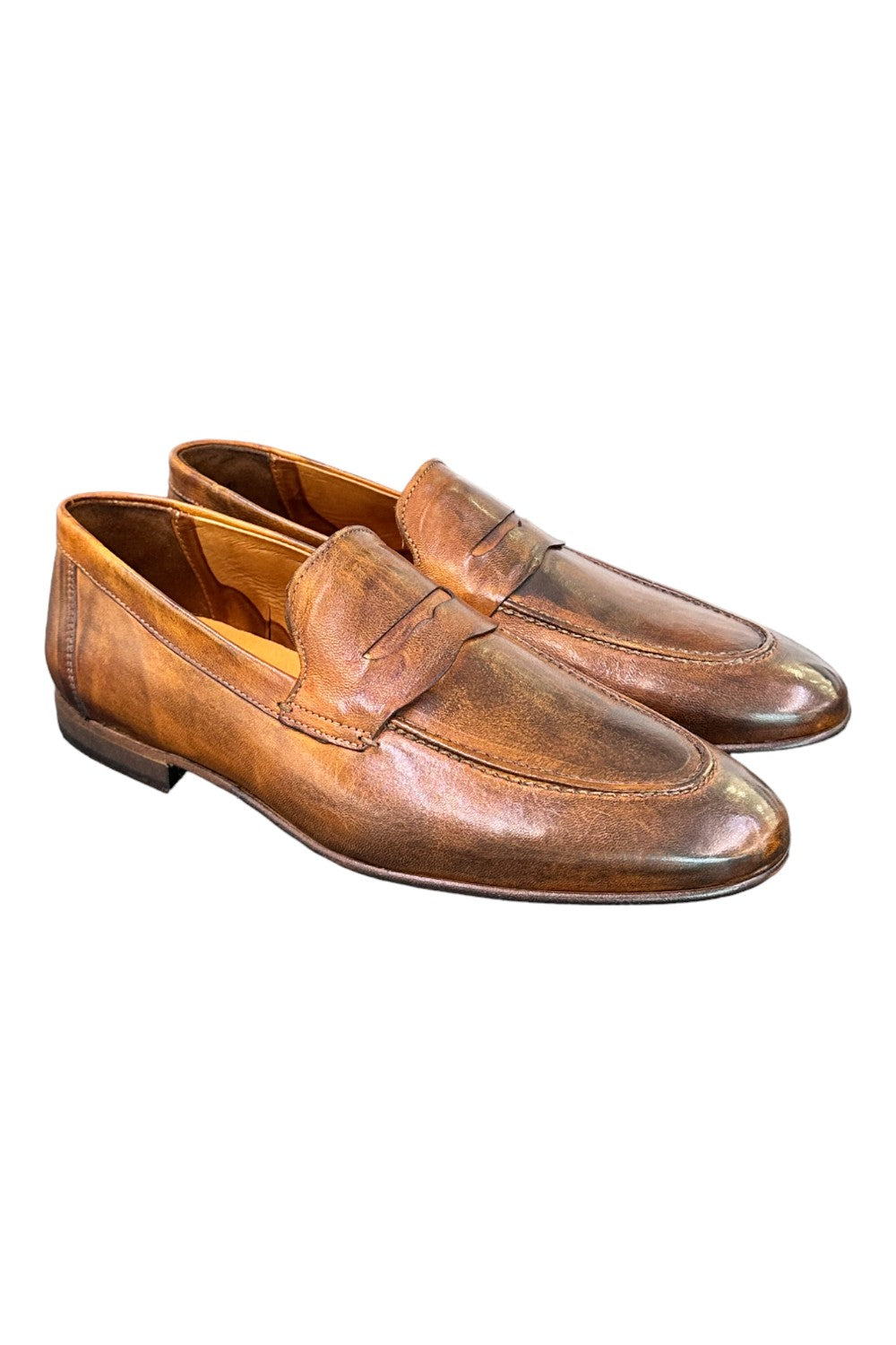 Mocassino cuoio tuffato Pawelks<BR/> 