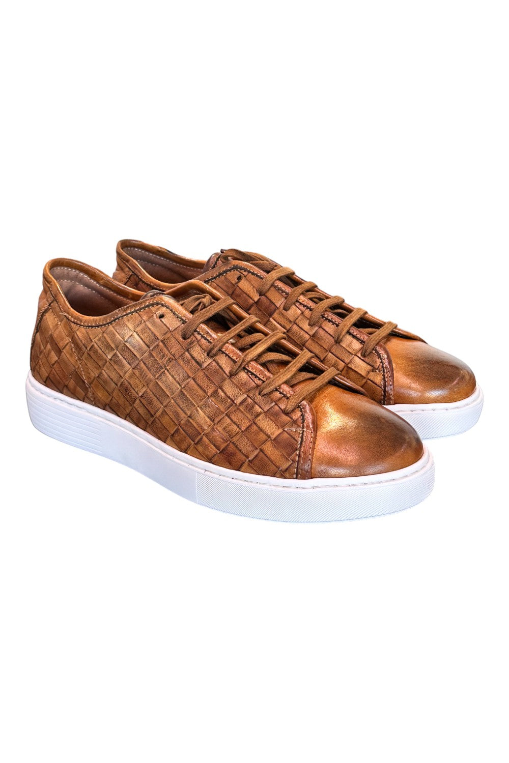 Sneaker uomo intrecciata cuoio Pawelks 