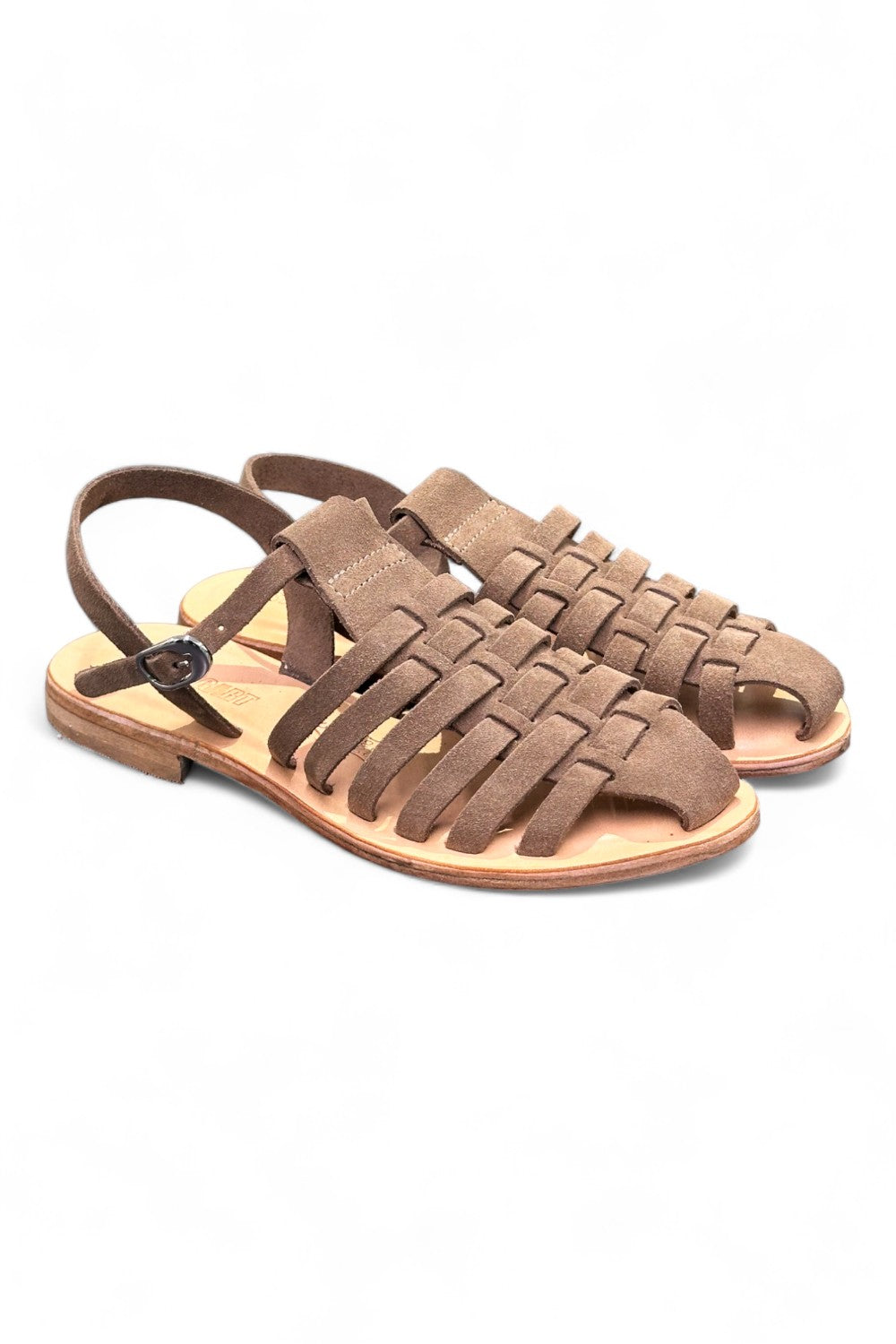 Sandalo gabbia in suede beige Stringart 