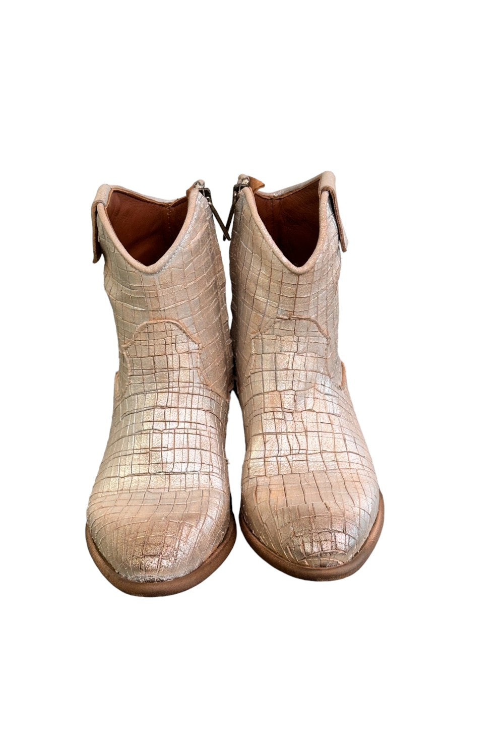Stivaletto texano intagliato argento Zoe 