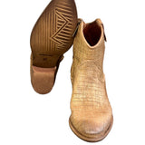 Stivaletto texano intagliato oro Zoe 
