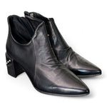 Tronchetto zip asimmetrico nappa nera AS98<BR/> 