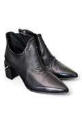 Tronchetto zip asimmetrico nappa nera AS98