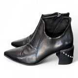 Tronchetto zip asimmetrico nappa nera AS98<BR/> 