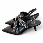 Slingback Ash Babel fibbie pelle nera 