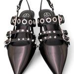 Slingback Ash Babel fibbie pelle nera 