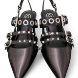 Slingback Ash Babel fibbie pelle nera 