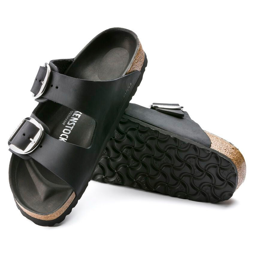 Ciabatta Arizona Big Buckle oil leather Black Birkenstock 1011075 