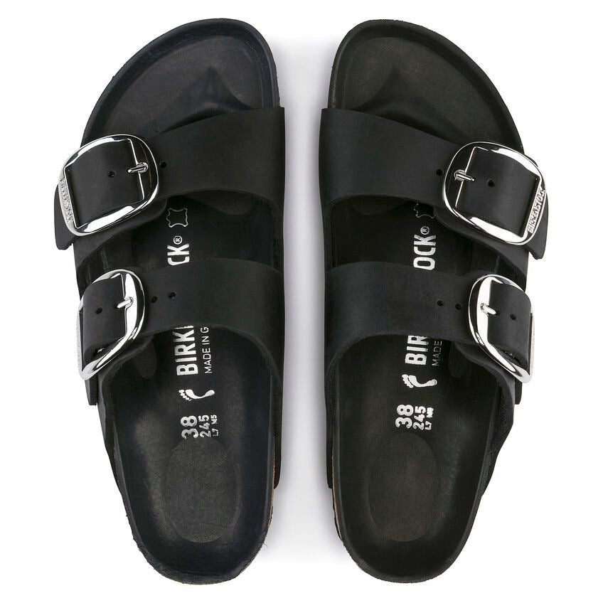 Ciabatta Arizona Big Buckle oil leather Black Birkenstock 1011075 