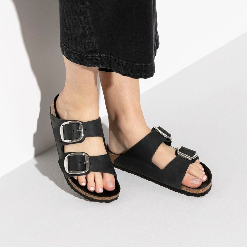 Ciabatta Arizona Big Buckle oil leather Black Birkenstock 1011075 