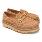 Mocassino rafia e pelle grano suola micro Bruno Premi<BR/> 