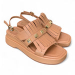 Sandalo pelle grano frangia Bruno Premi<BR/> 
