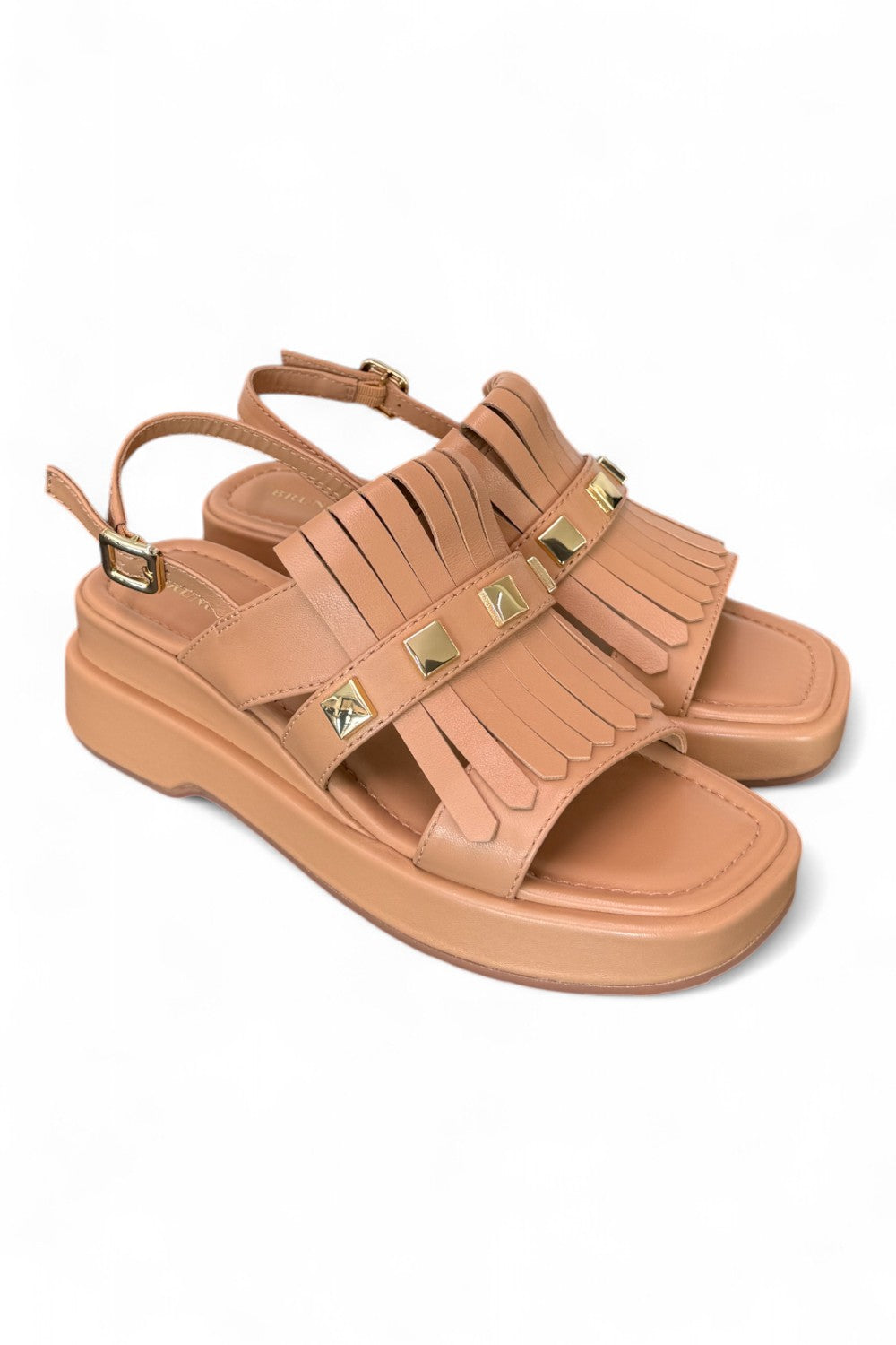 Sandalo pelle grano frangia Bruno Premi<BR/> 