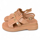Sandalo pelle grano frangia Bruno Premi<BR/> 