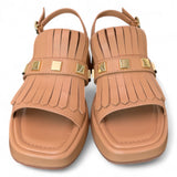 Sandalo pelle grano frangia Bruno Premi<BR/> 