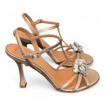 Sandalo gioiello bronzo rosato tacco 90 Chantal<BR/> <BR/> 