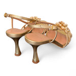 Sandalo gioiello oro tacco 70 Chantal<BR/> <BR/> 