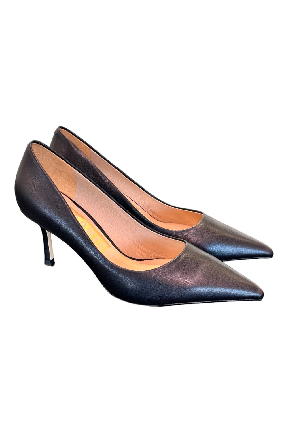 Decolté pelle nera tacco 70 Chiconic<BR/> 
