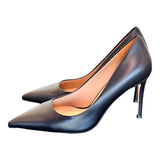 Decolté pelle nera tacco 90 Chiconic<BR/> 