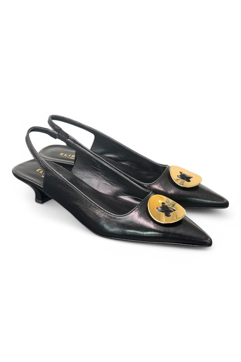 Slingback bottone nero Elisa Lanci 