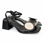 Sandalo cerchi nero tacco 50 Bohemien<BR/> 