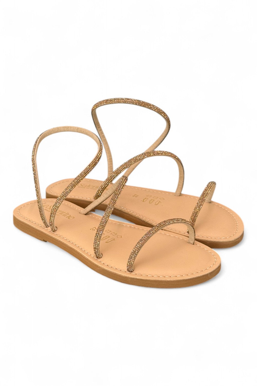 Sandalo strass oro Le Salentine 