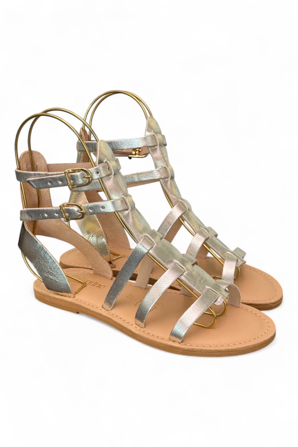 Sandalo gladiatore pelle oro Le Salentine 