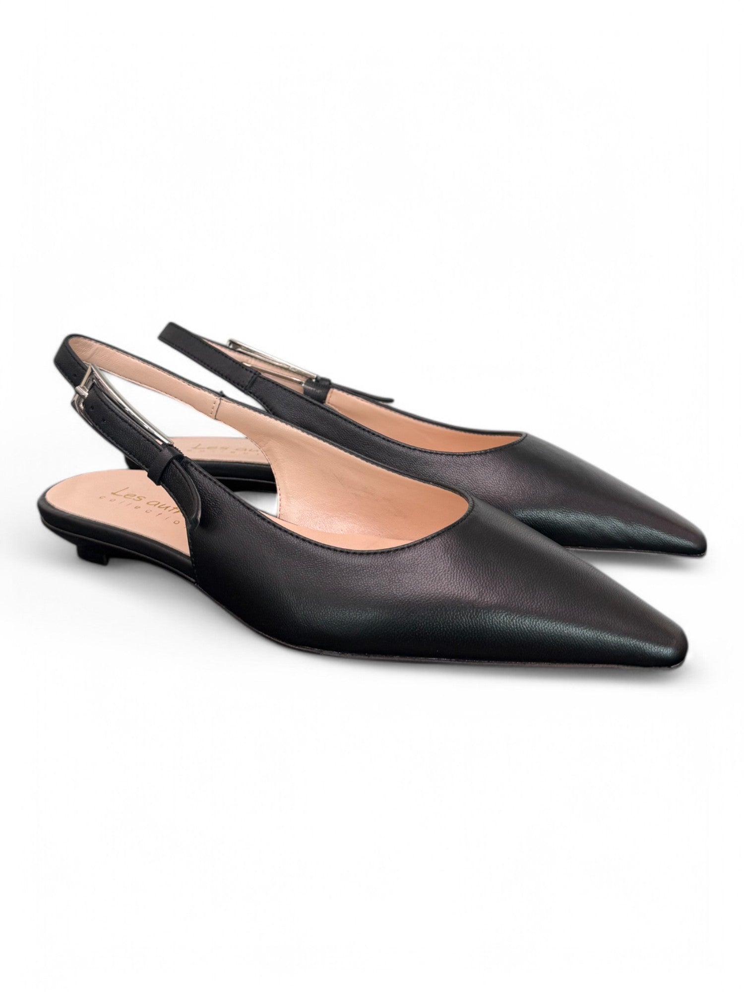 Slingback pelle nera flat Les Autres<BR/> 