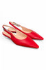 Red flat leather slingback Les Autres