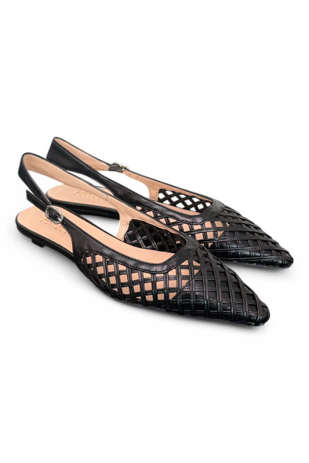 Slingback intreccio nero flat Les Autres<BR/> 