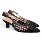 Slingback intreccio nero tacco 50 Les Autres<BR/> 