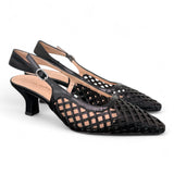Slingback intreccio nero tacco 50 Les Autres<BR/> 
