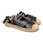 Sandalo con incrocio in pelle nera Palomitas<BR/> 