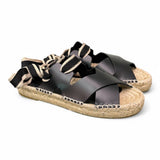 Sandalo con incrocio in pelle nera Palomitas<BR/> 