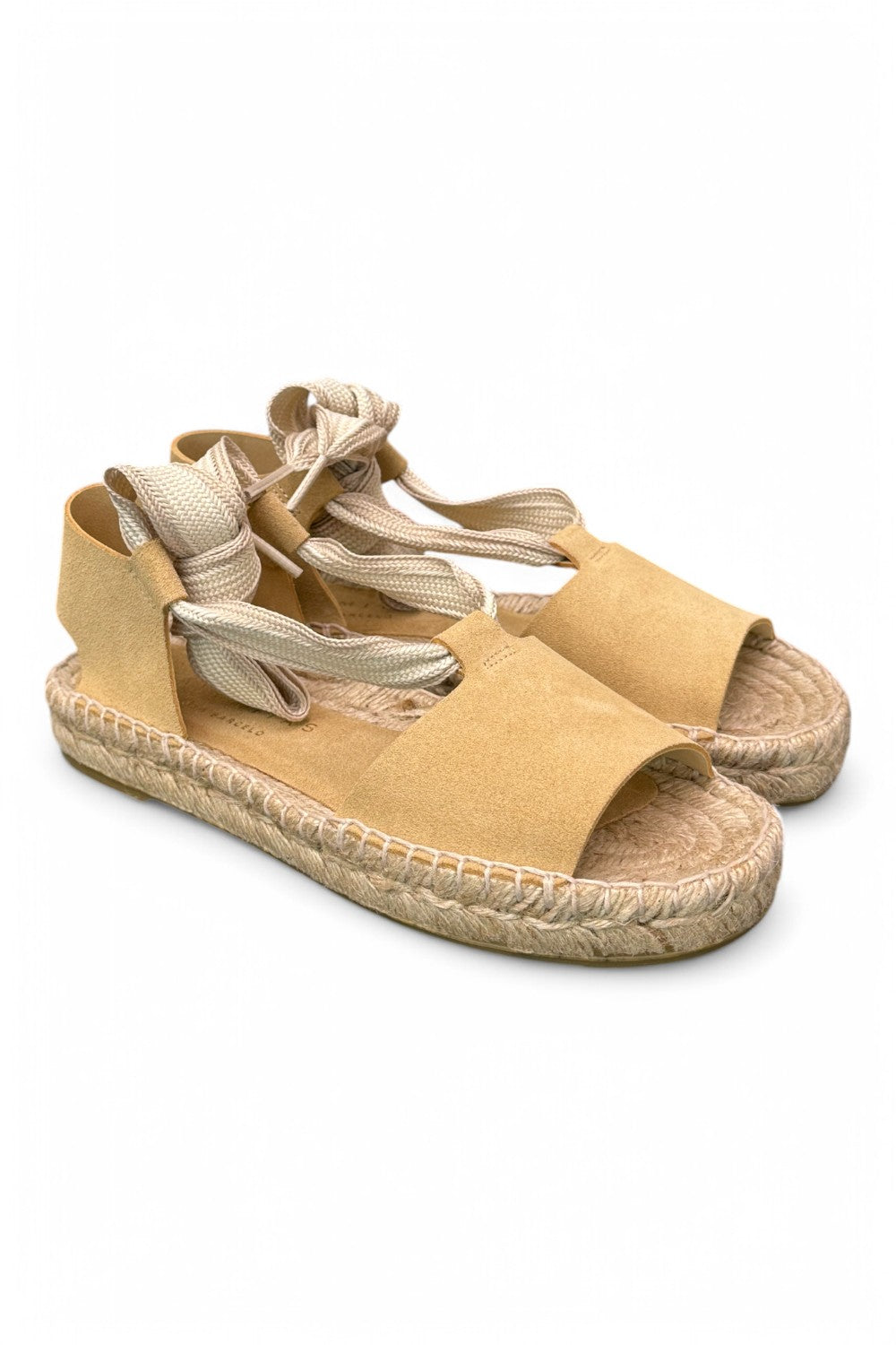 Sandalo con fascia in suede sand Palomitas<BR/> 