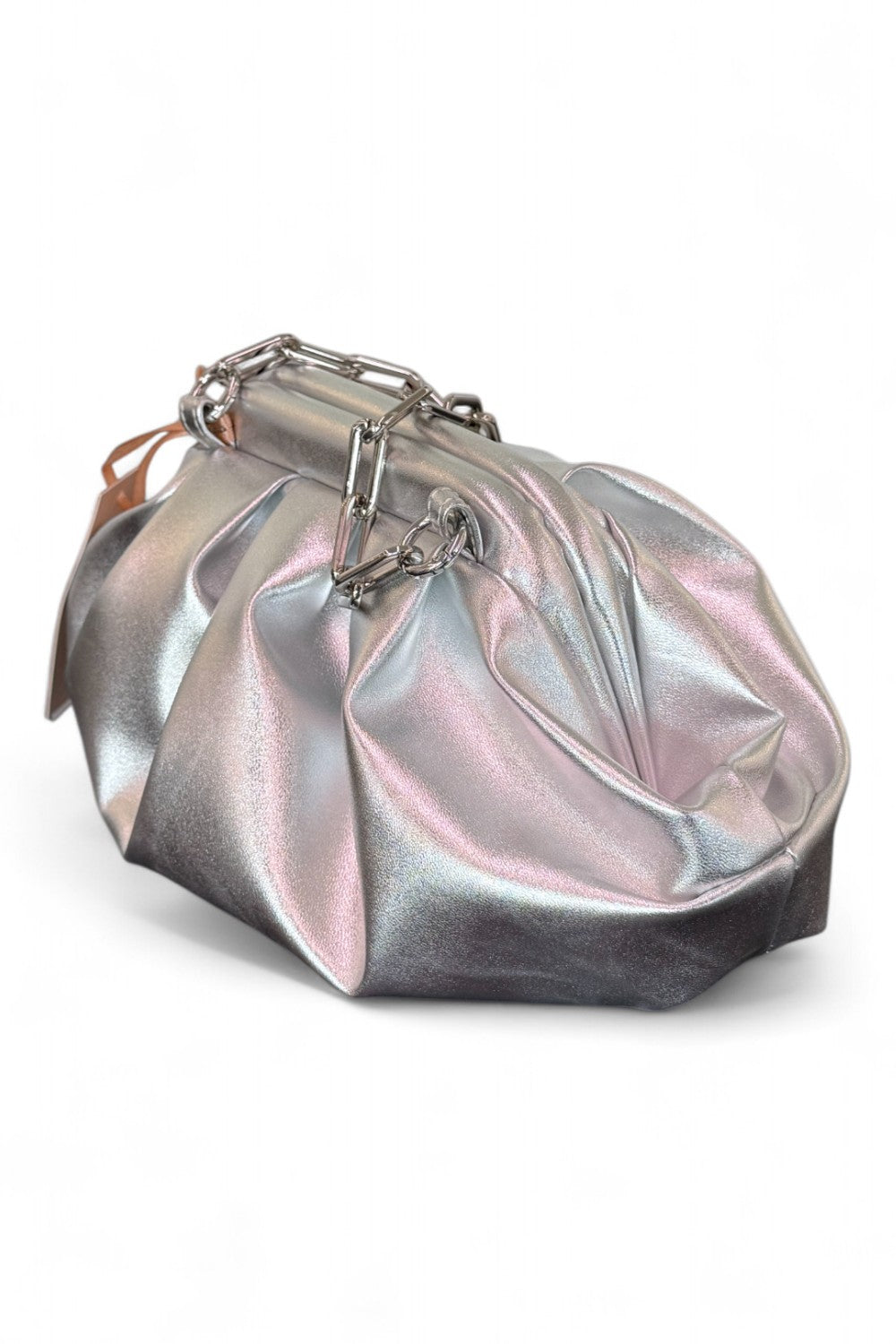 Pochette piccola pouf Scarlet argento 
