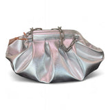 Pochette piccola pouf Scarlet argento 