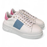 Sneaker Stokton Nicla bianco celeste platform 