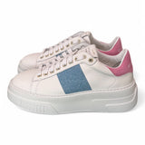 Sneaker Stokton Nicla bianco celeste platform 
