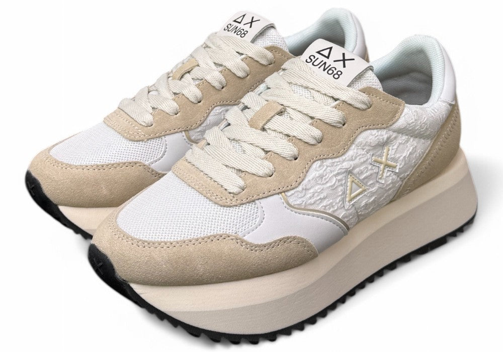 Sneaker donna SUN 68 BIG ALLY flower white 